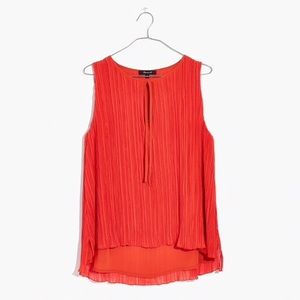 🆕 Madewell Blood Orange 🍊 Pleated Tank Top 🍊
